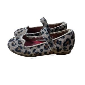 Carter's Toddler Embroidered Cat Face Leopard Print Mary Jane Shoes - Size 6